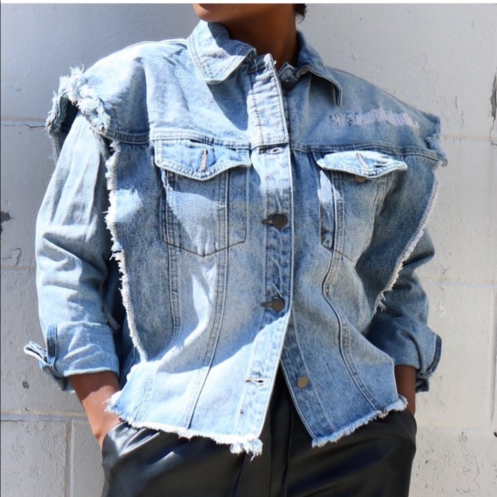 Denim Jacket with Detachable Sleeves